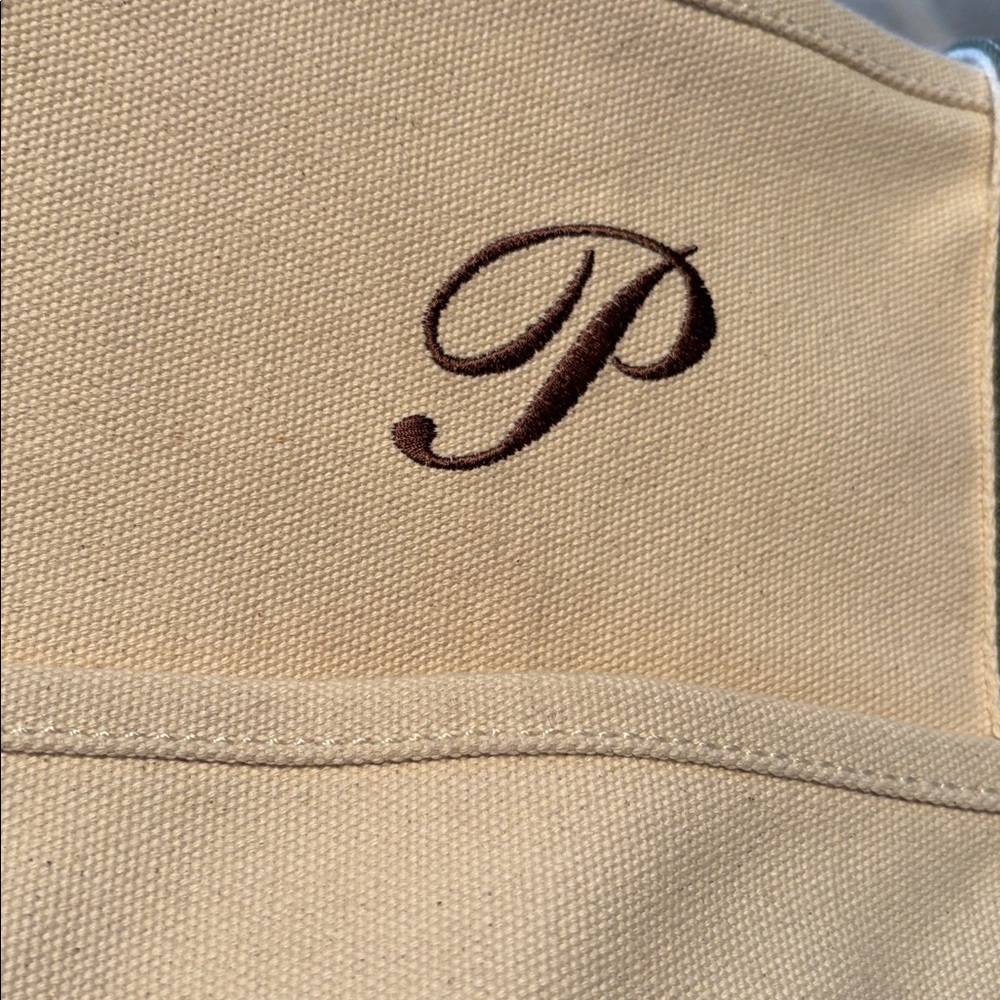 Lands' End Canvas Tote in Cream with Olive Trim - Picture 6 of 9